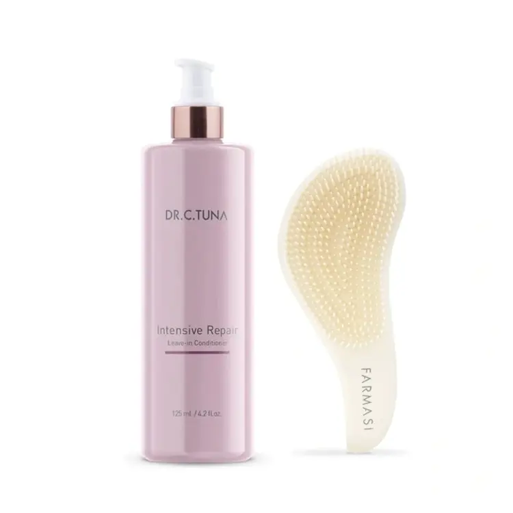 image of Dr. C. Tuna Intensive Repair leave-in conditioner&Detangle Hair Brush Bundle